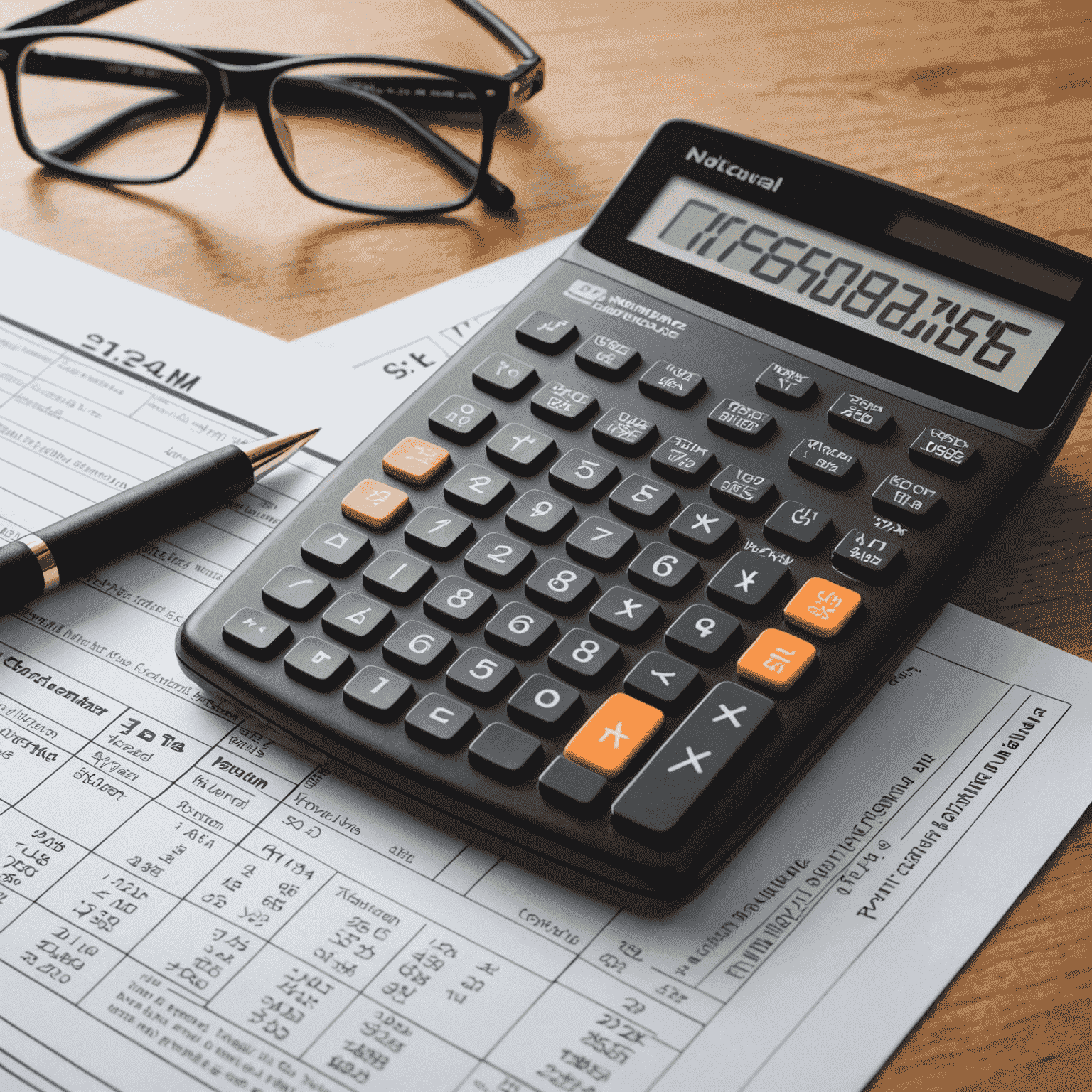 A calculator and tax forms representing tax optimization strategies